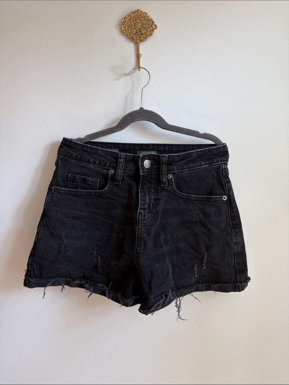 Wild Fable Black Distressed High-Rise Jean Shorts